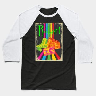 Robert Vintage 80's Skates Boombox Baseball T-Shirt